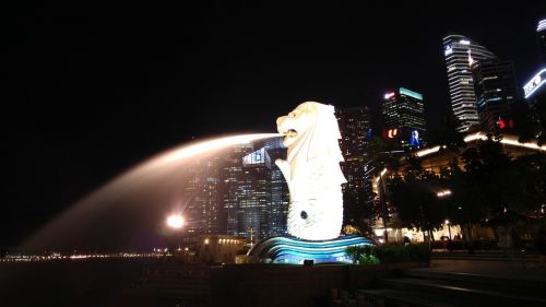 singapore night landmark