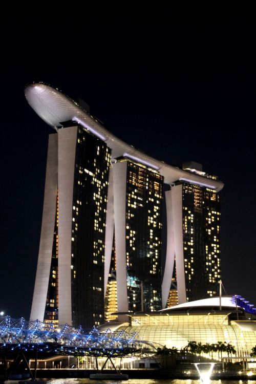 singapore marina bay night view