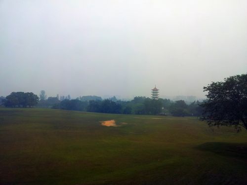 Singapore Chinese Garden In Haze