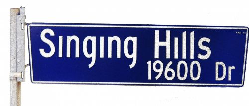 Singing Hills Street Sign
