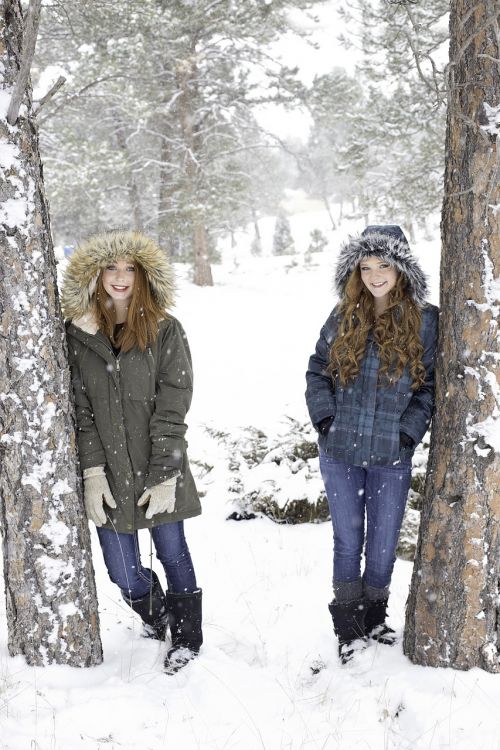 sisters redheads winter