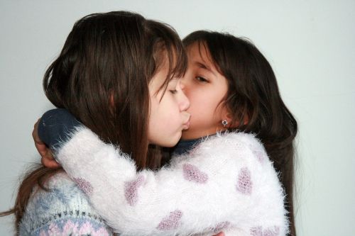 sisters love hug