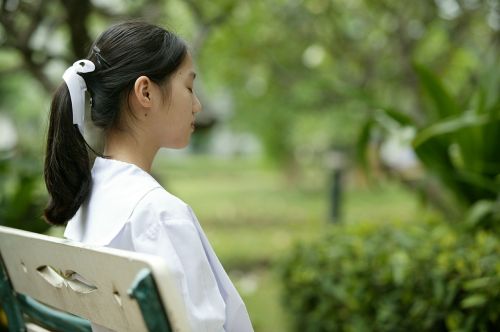 sitting woman girl