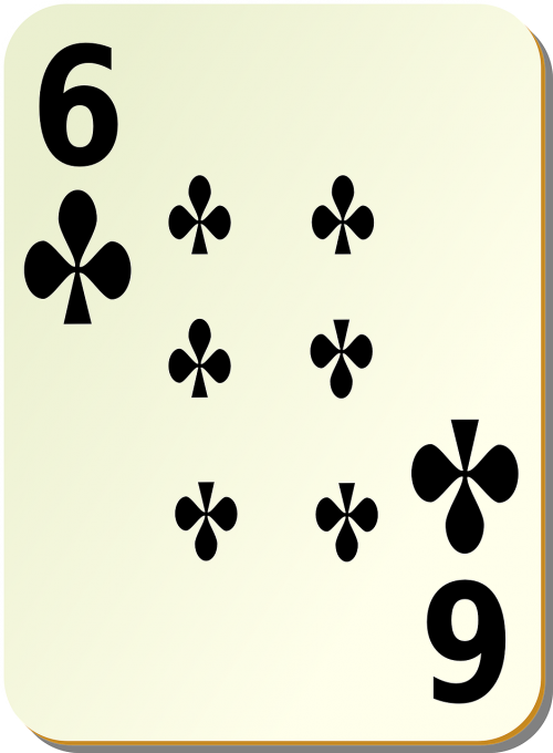 six clubs playing cards