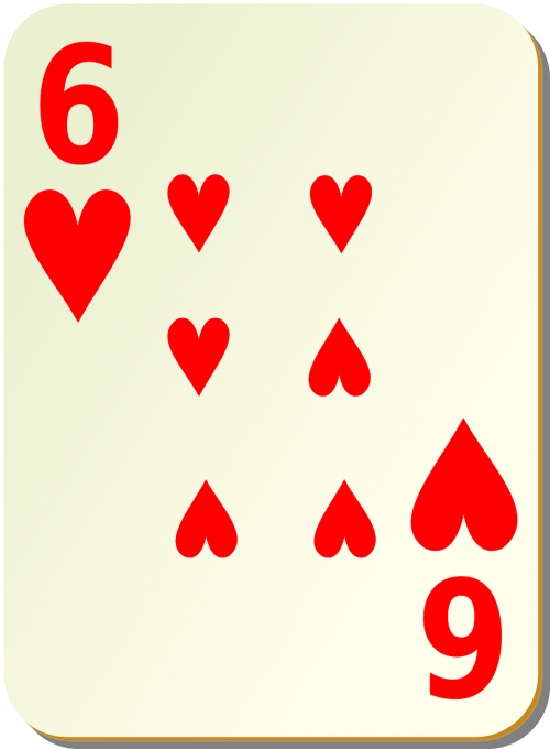 six hearts card