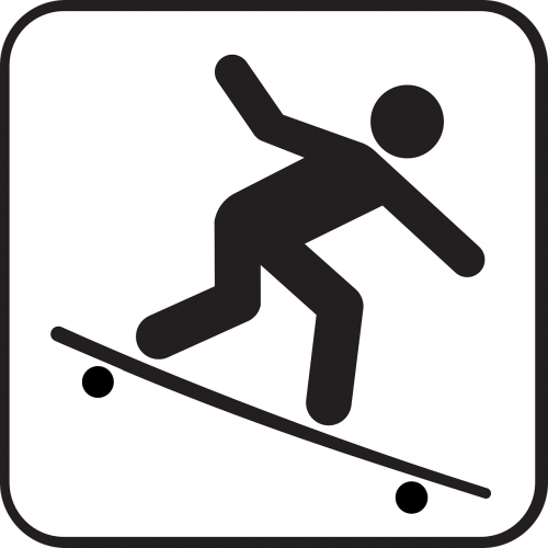 skate board stickman stick figure