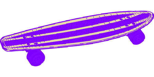 skateboard purple isolated