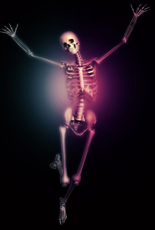 skeleton neon violet