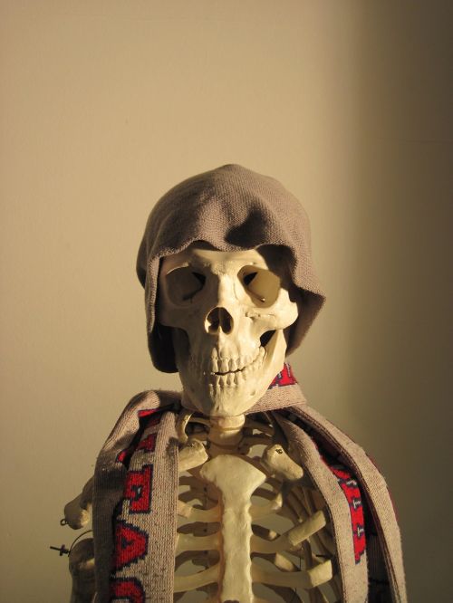 skeleton cap scarf