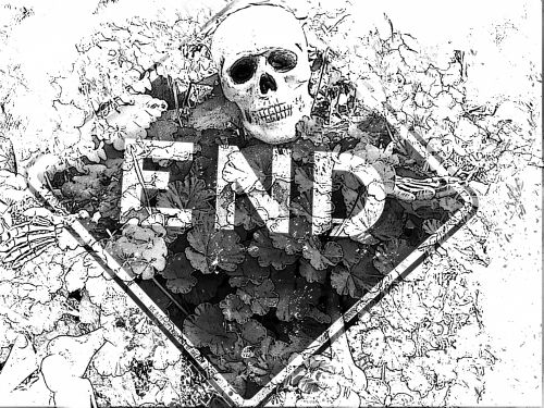 Skeleton End Sign - Sketched