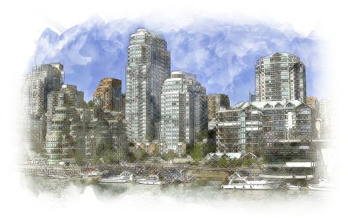 sketch vancouver skyline