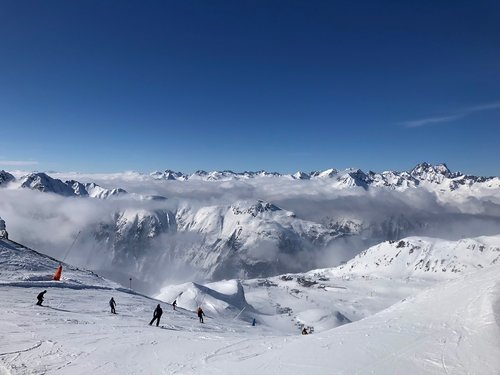 ski  ski run  mountains