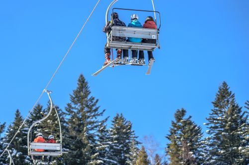 ski lift skis skiers