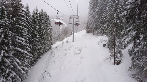 ski lift  mountains  winter sport