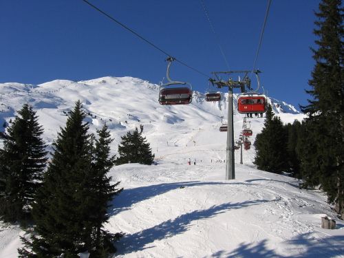 ski lift mountains snow