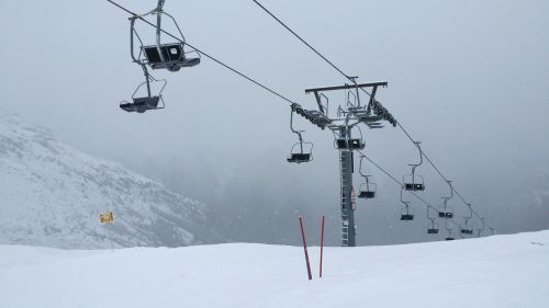 ski lift fog cable car
