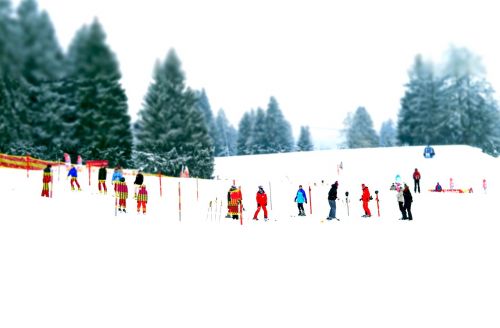 ski school ski lessons miniature effect