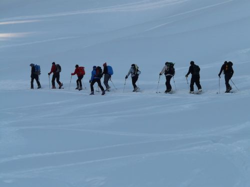 backcountry skiiing winter hike hike
