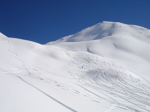 backcountry skiiing winter mountaineering ski track