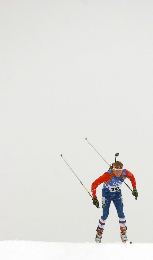 skier cross country snow
