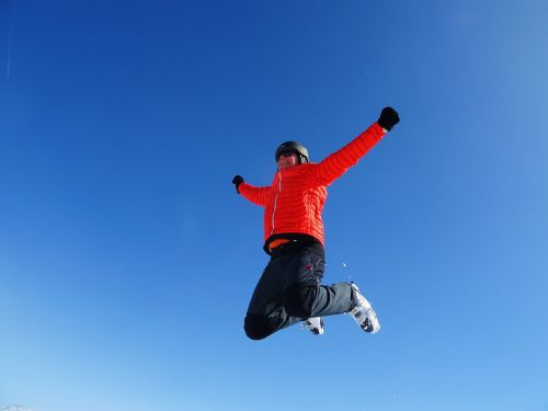 skiing jump sky