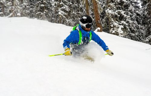 skiing powder deep snow