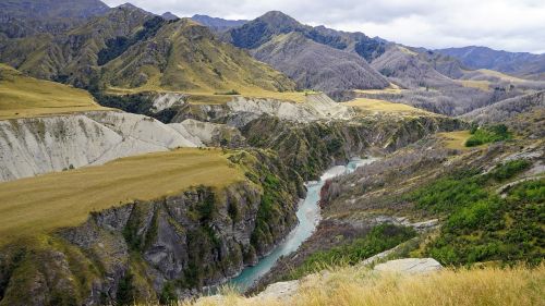 skippers canyon shot over river new zealand