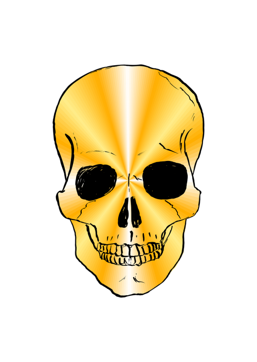 skull gold golden