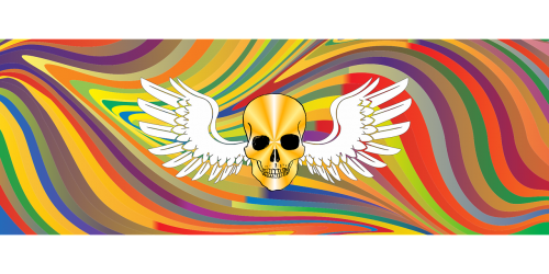 skull colorful gold