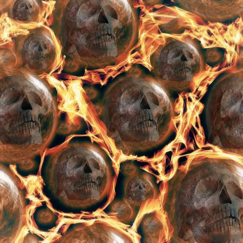 skull skull and crossbones fire