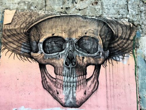 skull mural street art