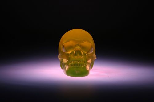 skull glass sculpture