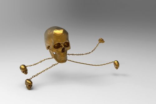 skull gold skull and crossbones