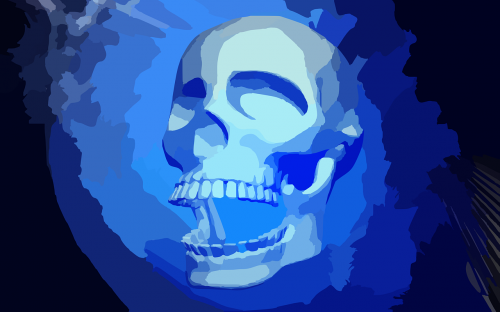 skull human blue
