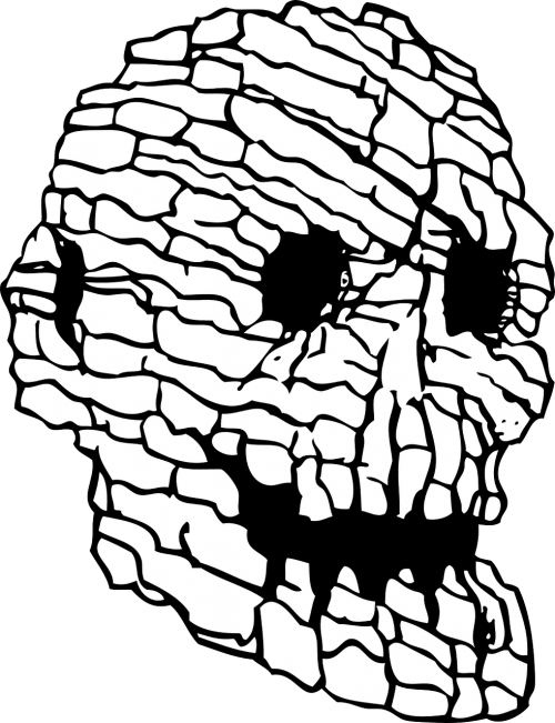 skull human rock