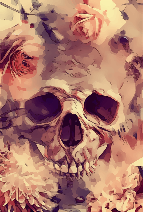 skull  flowers  dead