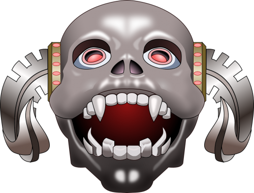 skull horns teeth