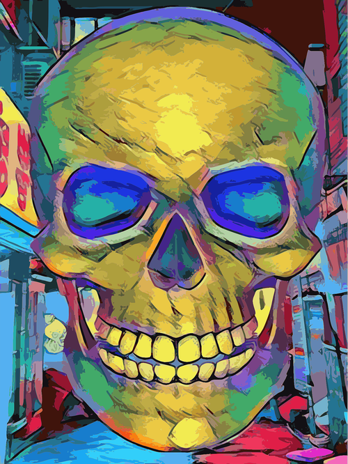 skull  neon  city