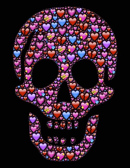 skull loving emoji