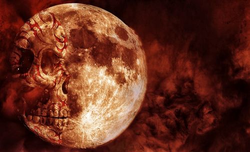 skull moon red