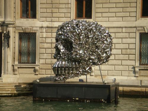 skull and crossbones art sculpture