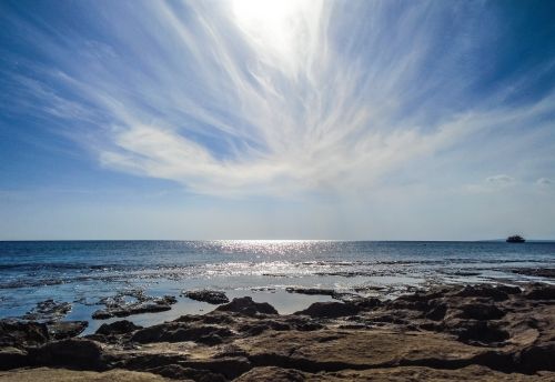 horizon sea clouds