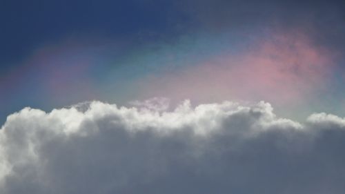 sky clouds diffused rainbow
