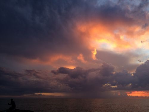 sky clouds ocean