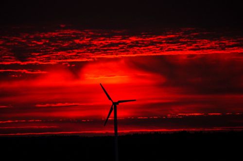 sky clouds windmill