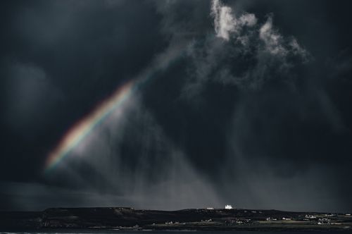 sky clouds rainbow