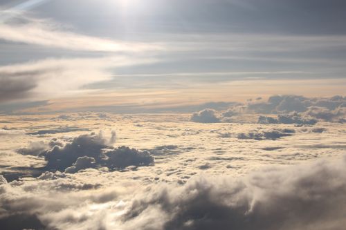 sky plane clouds