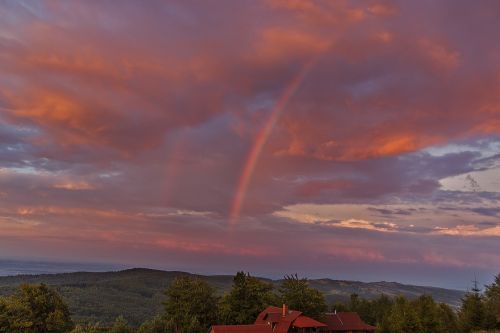 sky clouds rainbow