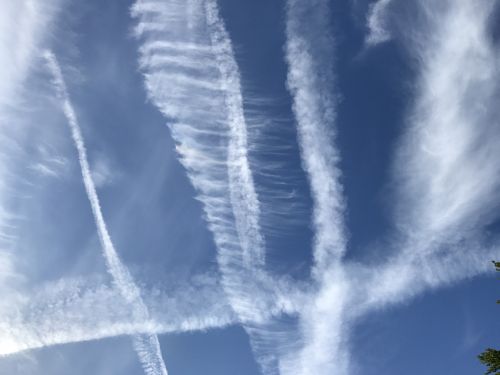 sky aircraft contrail