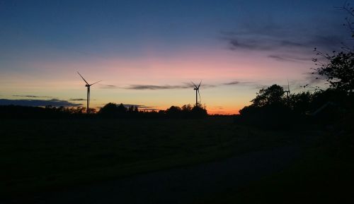 sky windmill sunset